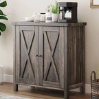 Buffet de style campagnard avec étagères de rangement, marron - Non disponible