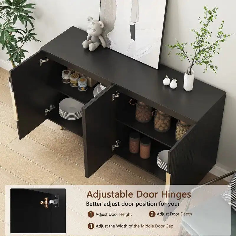 Meuble moderne de 56,69 po avec rangement et étagères réglables - Non applicable