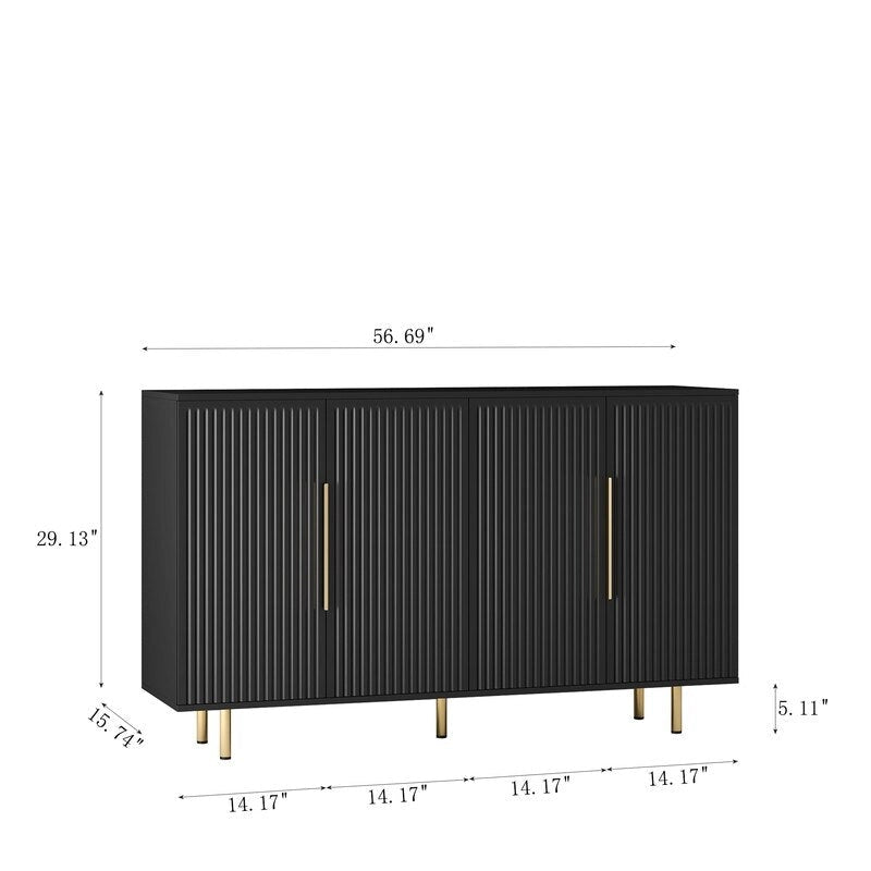 Meuble moderne de 56,69 po avec rangement et étagères réglables - Non applicable