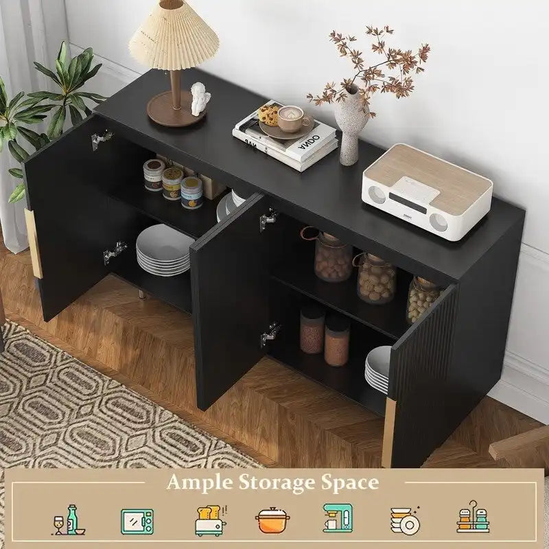 Meuble moderne de 56,69 po avec rangement et étagères réglables - Non applicable
