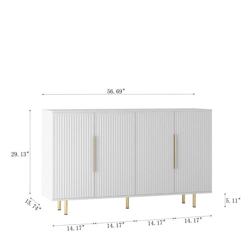 Meuble moderne de 56,69 po avec rangement et étagères réglables - Non applicable