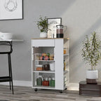 Desserte de cuisine pour cuisine, salle à manger, salon, blanc/chêne clair