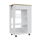 Desserte de cuisine pour cuisine, salle à manger, salon, blanc/chêne clair