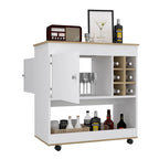 Chariot de bar Aloha, panneau inférieur, six casiers à bouteilles, un meuble pour la cuisine, les réceptions et le salon
