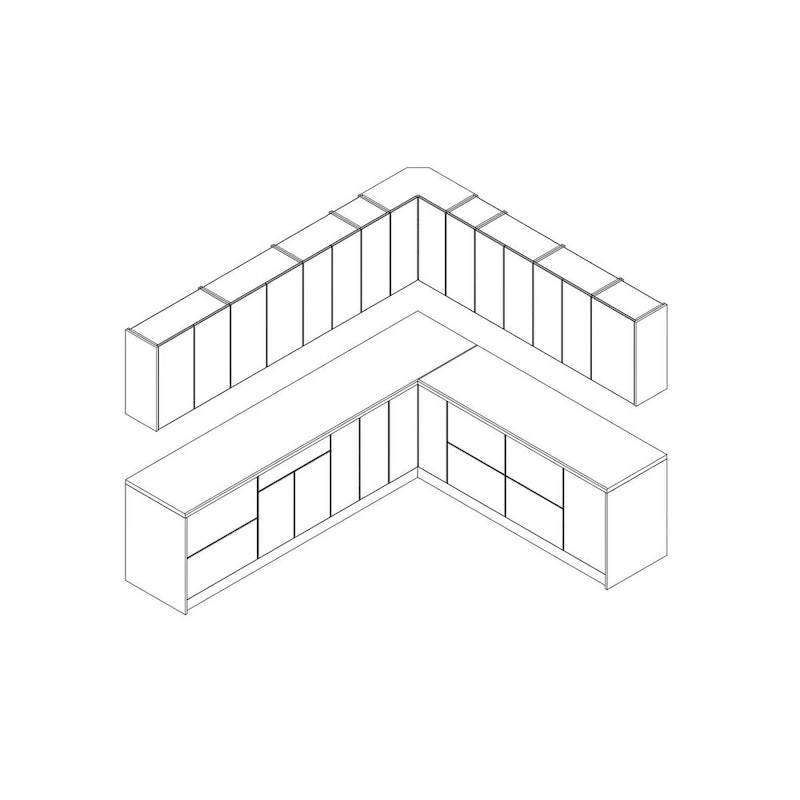 Collection Cuisine Moderne, Base Blanc Mat, Dimensions 10 x 8,5 pi (102 x 120 po)