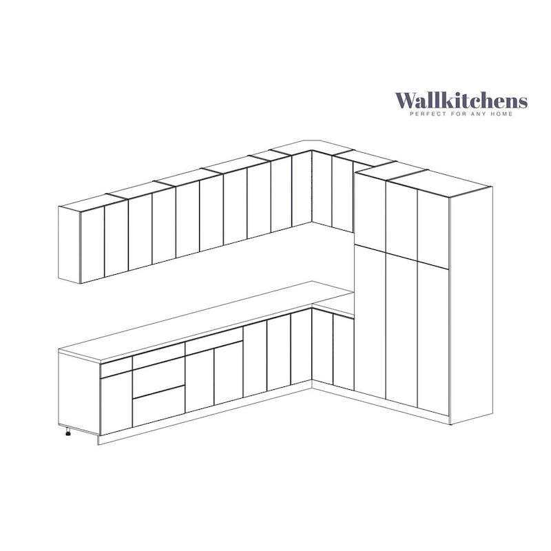 Collection Cuisine Intemporelle, Base Blanc Mat, Largeur 12 pi - 144 x 102