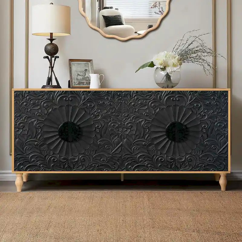 62.99W Modern Sideboard Storage Cabinet with 4-Door - N/A