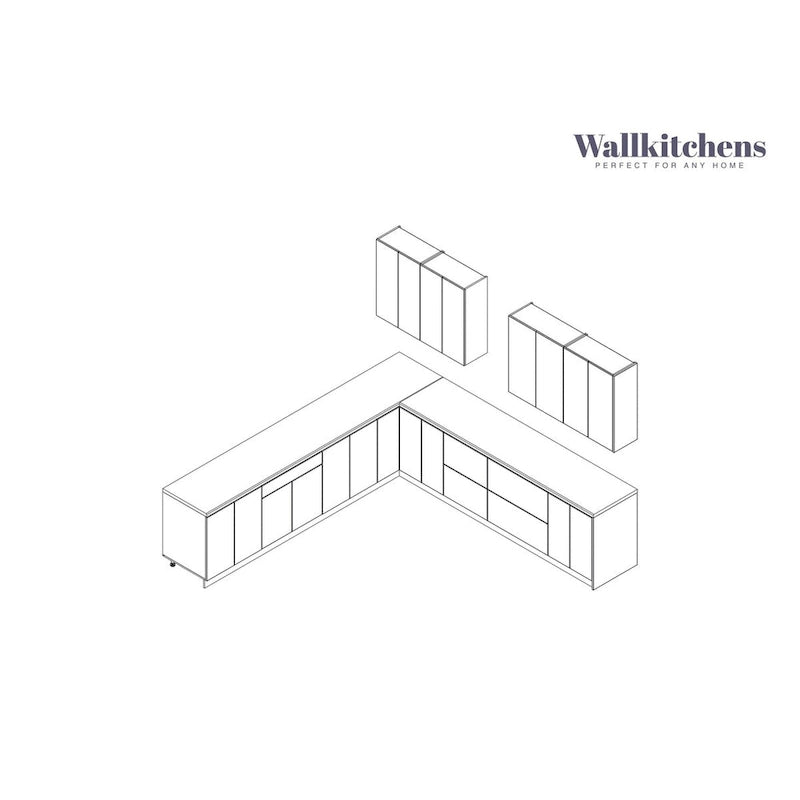 Collection Kitchen Prodigy, base en teck naturel et noir, largeur 11 pieds (130 x 130 cm).