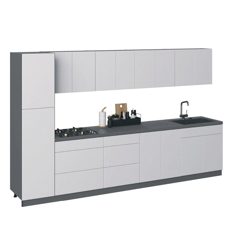 Collection Cuisine Élégante, Base Blanc Brillant, Largeur 11 pi - 135 x 24