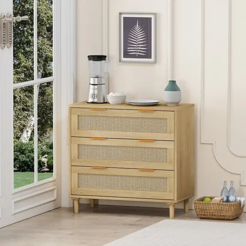 Armoire de rangement en rotin à 31,50 tiroirs pour chambre ou salon