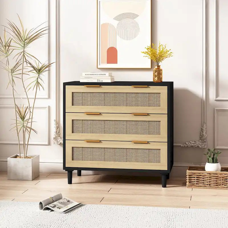 31.50Drawers Rattan Storage Cabinet for Bedroom Living Room