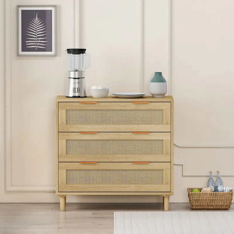 Armoire de rangement en rotin à 31,50 tiroirs pour chambre ou salon