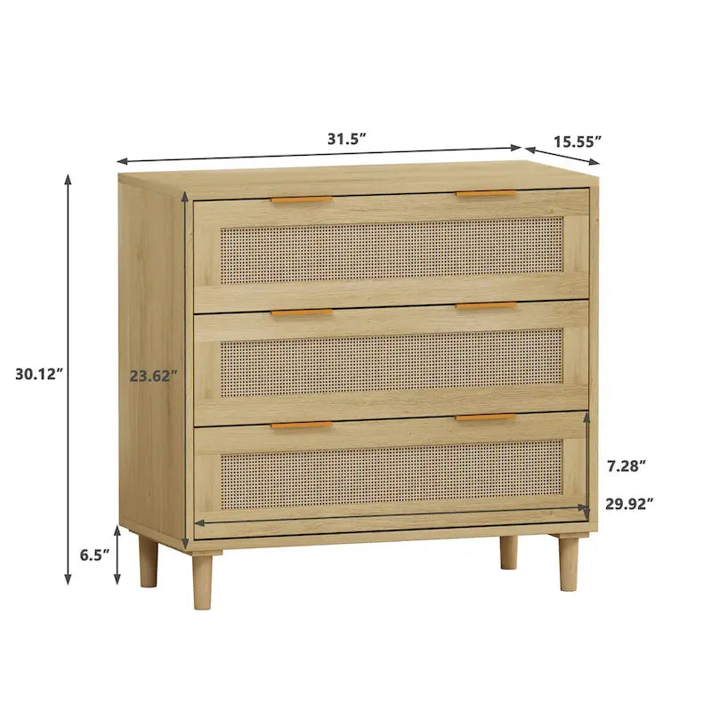 Armoire de rangement en rotin à 31,50 tiroirs pour chambre ou salon