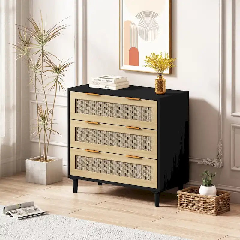 Armoire de rangement en rotin à 31,50 tiroirs pour chambre ou salon