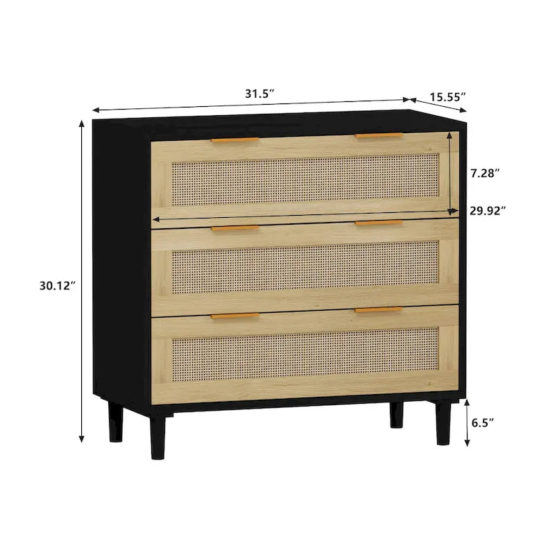 Armoire de rangement en rotin à 31,50 tiroirs pour chambre ou salon