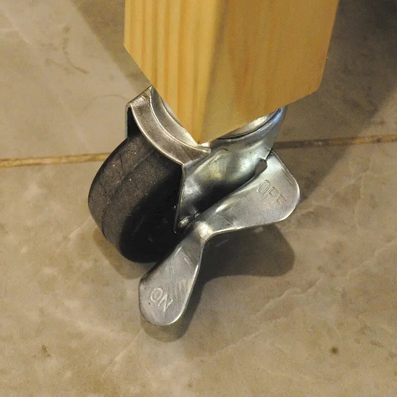Îlot de cuisine et desserte au design épuré, double étagère et 2 tiroirs avec plateau en bois