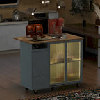 Îlot de cuisine avec abattant et éclairage LED