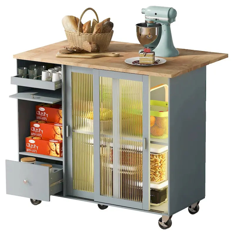 Îlot de cuisine avec abattant et éclairage LED