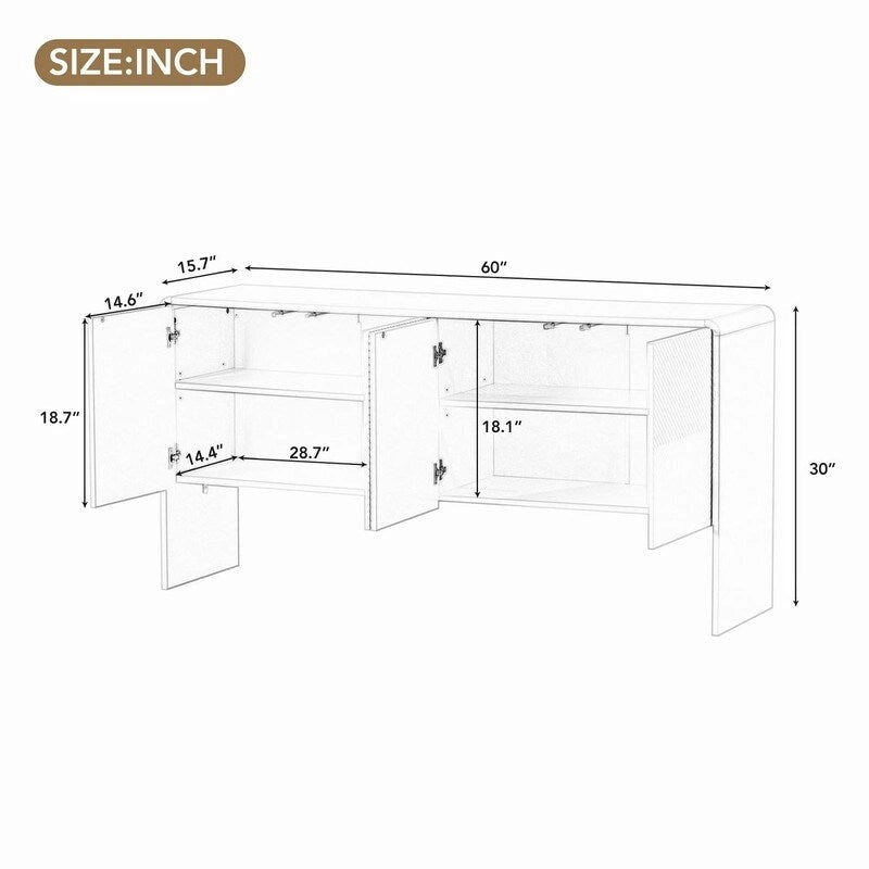 Buffet de rangement de 60 L avec 4 portes - Non disponible
