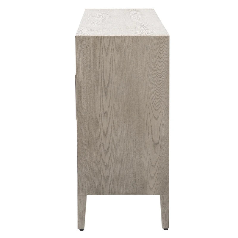 Armoire de rangement en bois avec 3 portes en verre trempé et étagère réglable
