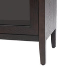Armoire de rangement en bois avec 3 portes en verre trempé et étagère réglable