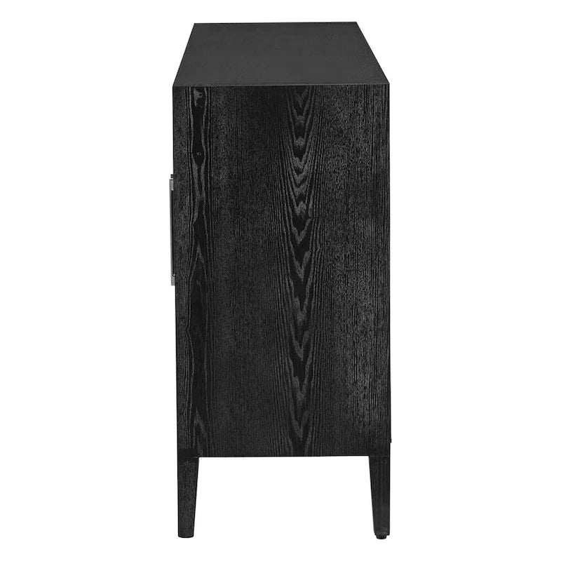 Armoire de rangement en bois avec 3 portes en verre trempé et étagère réglable