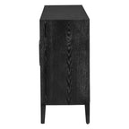 Armoire de rangement en bois avec 3 portes en verre trempé et étagère réglable