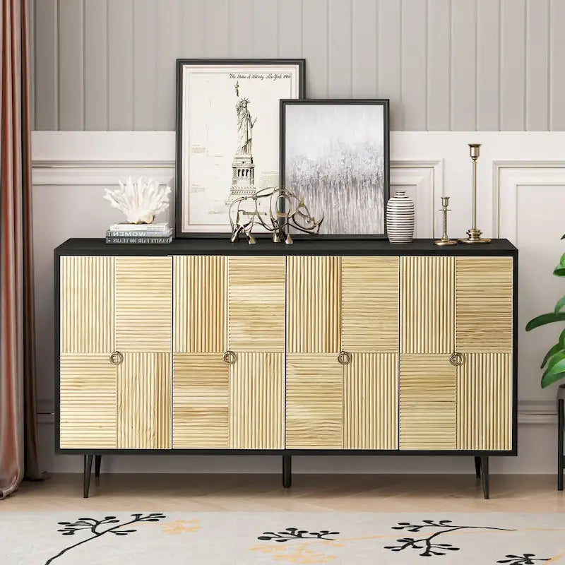 Elegant Vintage 4-Door Cabinet