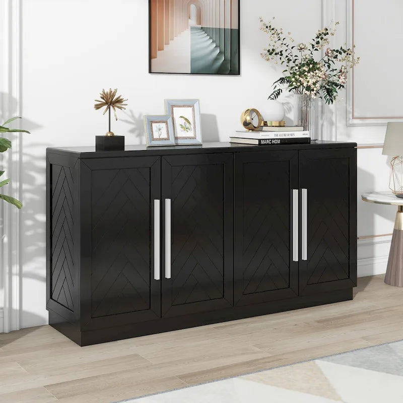 Buffet à 4 portes avec grand espace de rangement - Non applicable