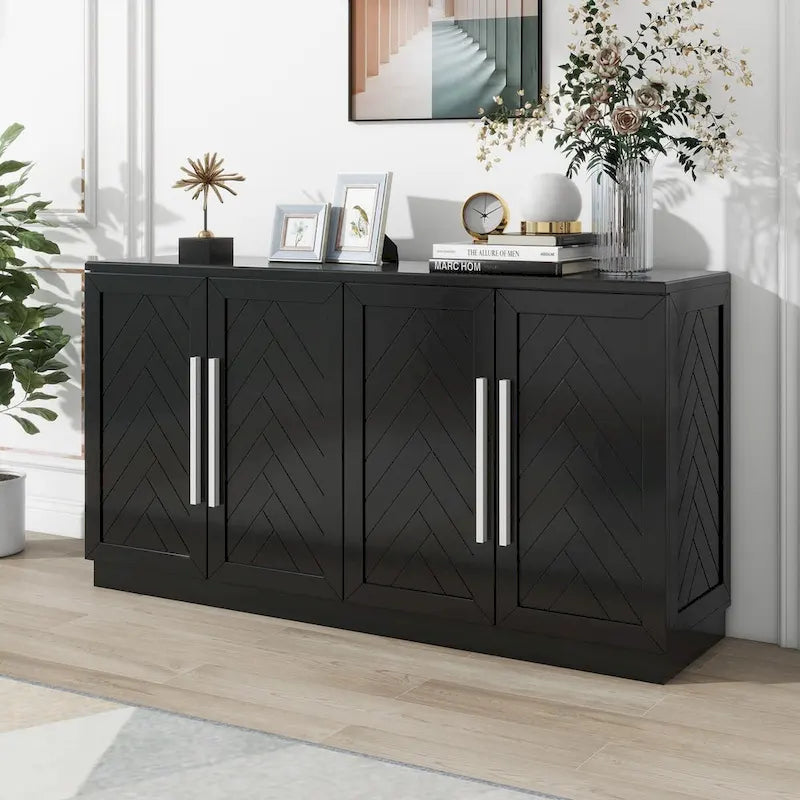 Buffet à 4 portes avec grand espace de rangement - Non applicable