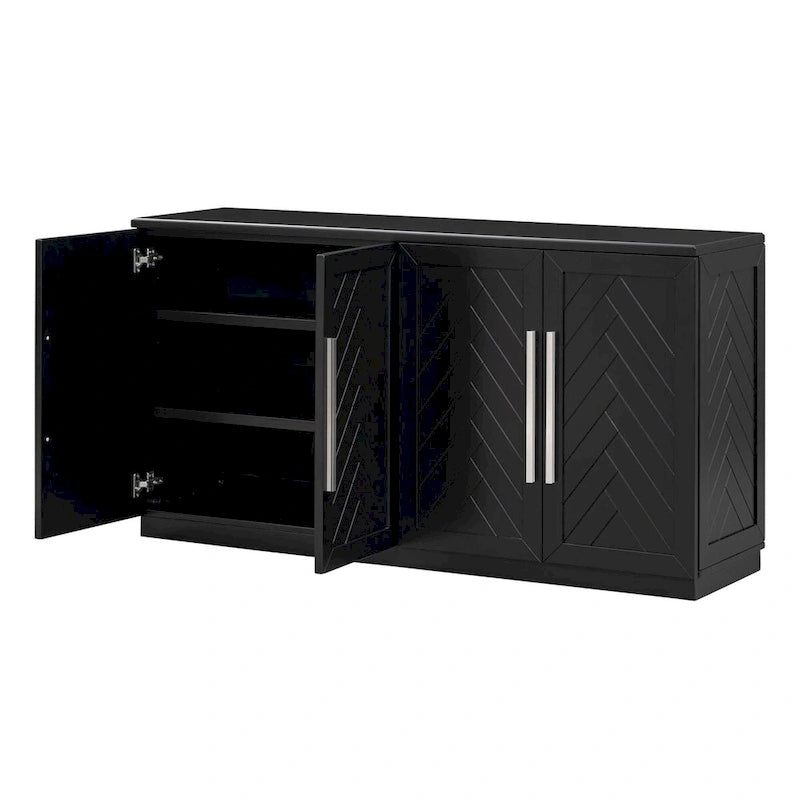 Buffet à 4 portes avec grand espace de rangement - Non applicable