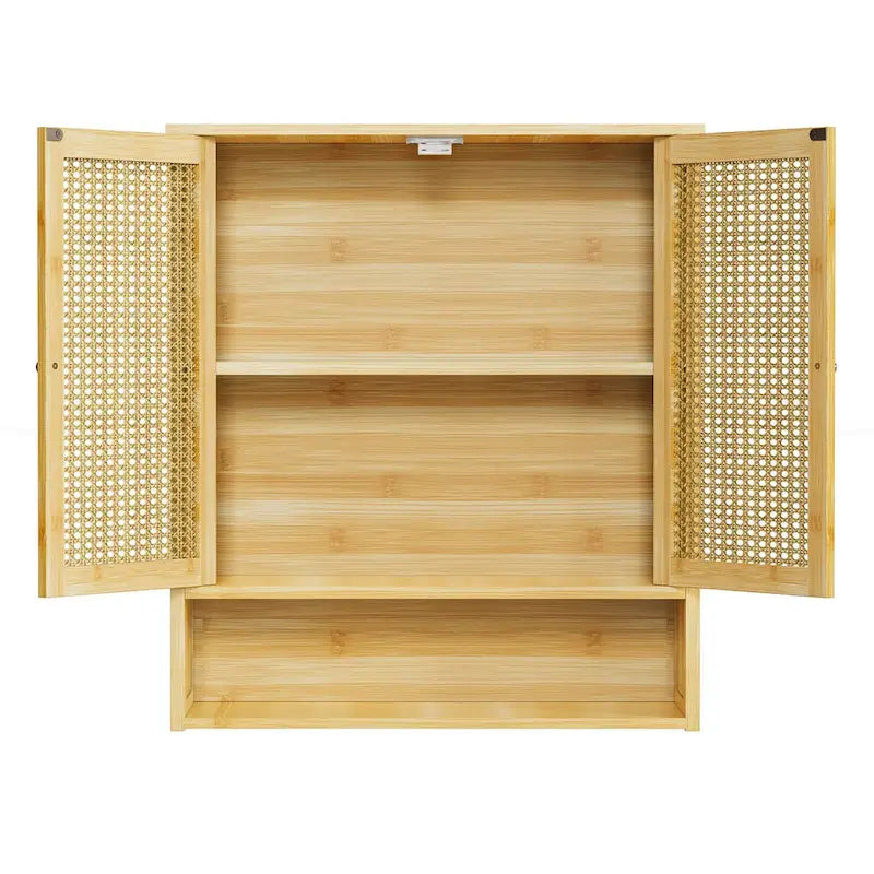 Armoire murale en bambou avec 3 étagères