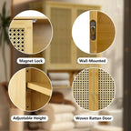 Armoire murale en bambou avec 3 étagères