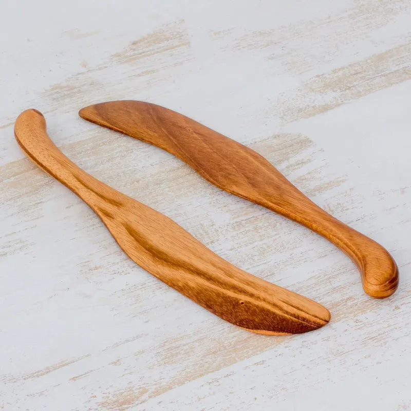 Spatules de cuisine en bois de peten faites à la main par Novica (paire)