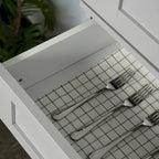 Armoire de cuisine moderne autoportante avec portes et tiroir, étagères réglables, grise