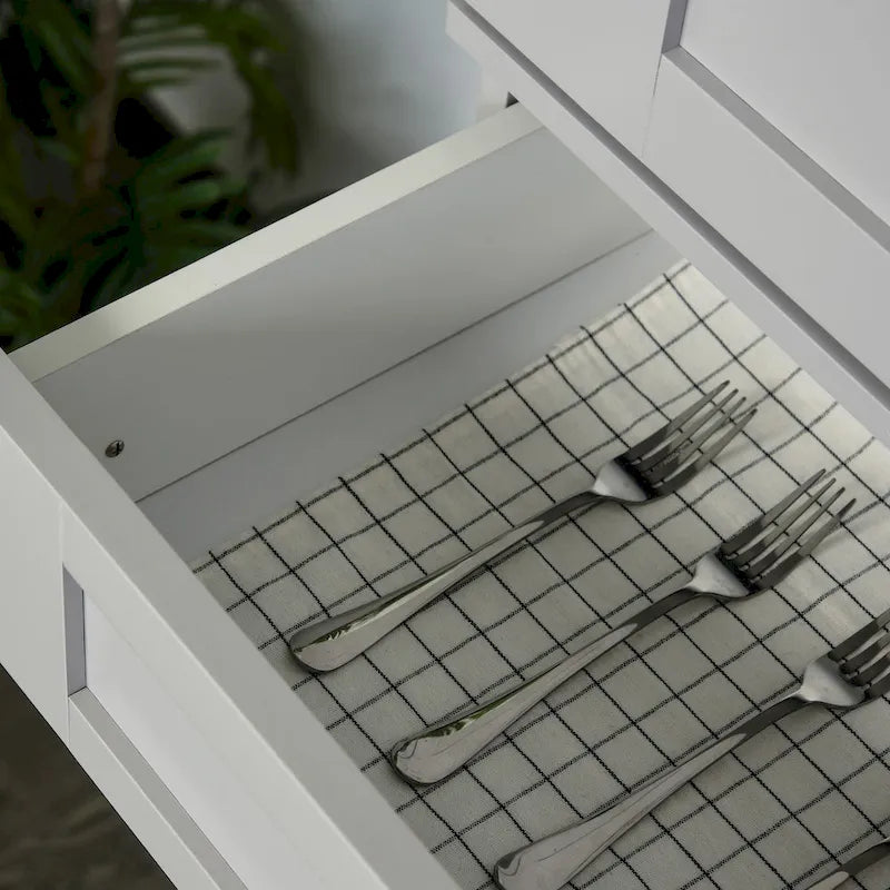 Armoire de cuisine moderne autoportante avec portes et tiroir, étagères réglables, grise