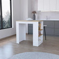 Îlot de cuisine Highlands avec base de rangement en blanc et macadamia
