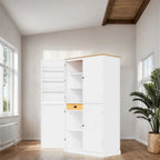 Garde-manger indépendant avec tiroir, étagères réglables et étagères de porte