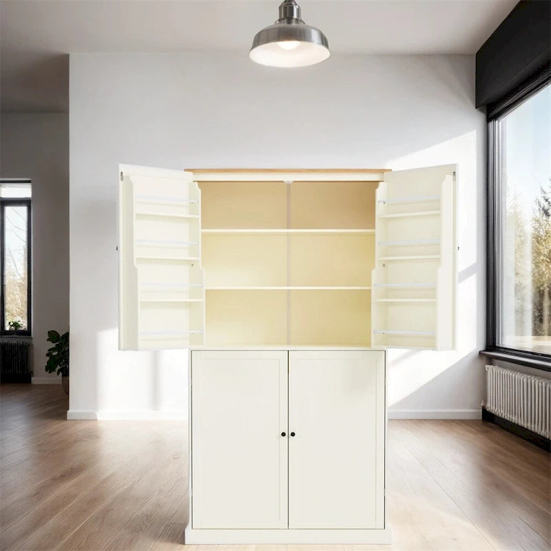 Garde-manger indépendant avec tiroir, étagères réglables et étagères de porte