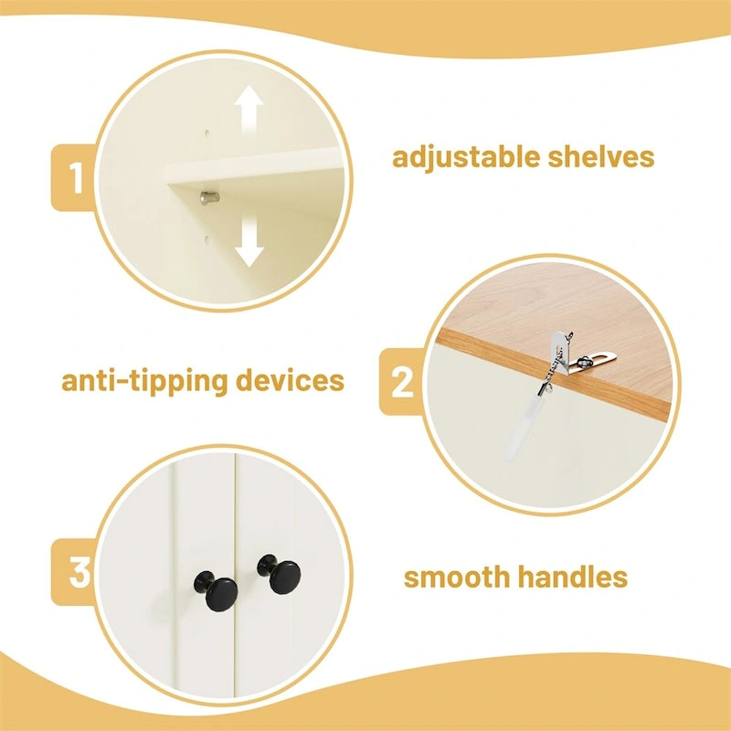 Garde-manger indépendant avec tiroir, étagères réglables et étagères de porte