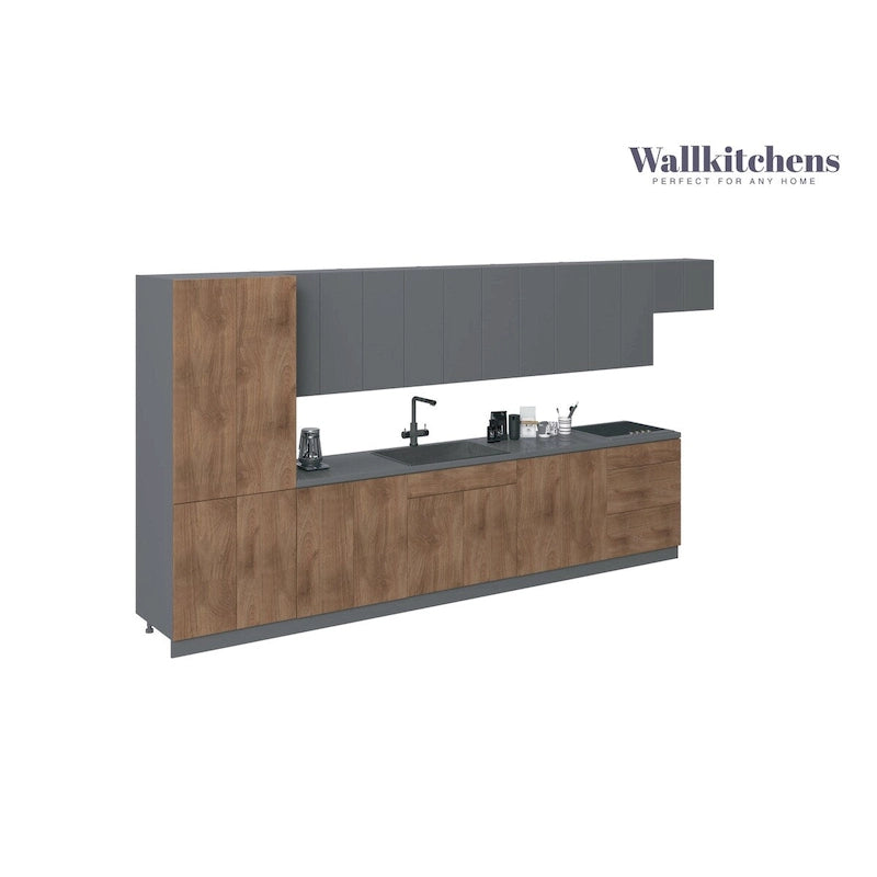 Collection Cuisine Impériale, base en teck naturel et noir, largeur 4,57 m (15 pi) - 174 x 24 po