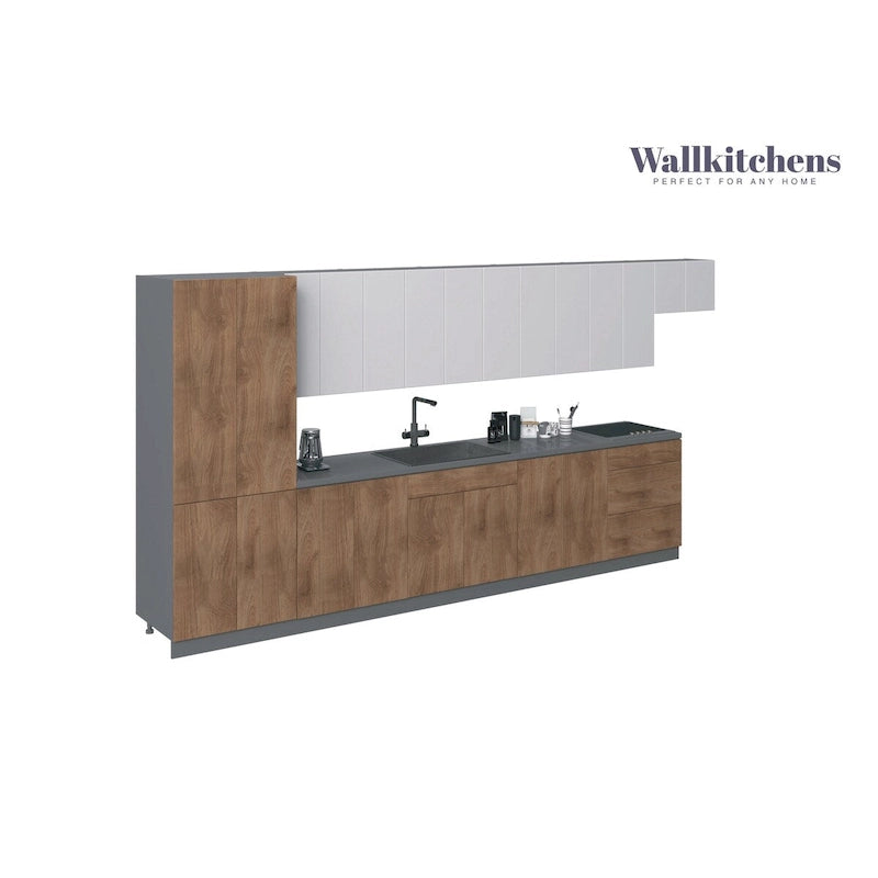 Collection Cuisine Impériale, base en teck naturel et noir, largeur 4,57 m (15 pi) - 174 x 24 po