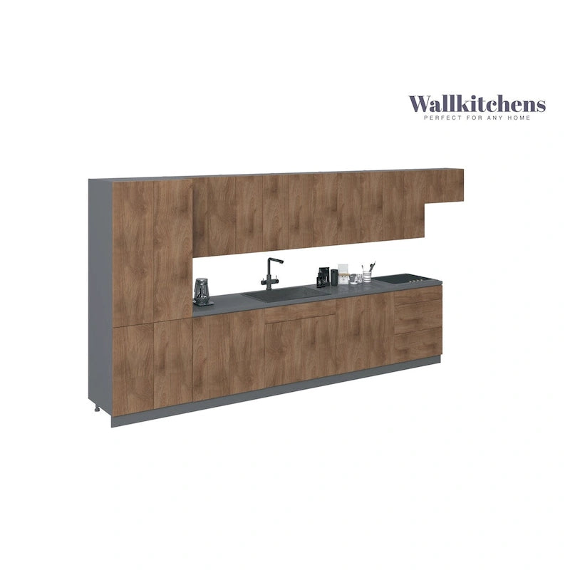 Collection Cuisine Impériale, base en teck naturel et noir, largeur 4,57 m (15 pi) - 174 x 24 po