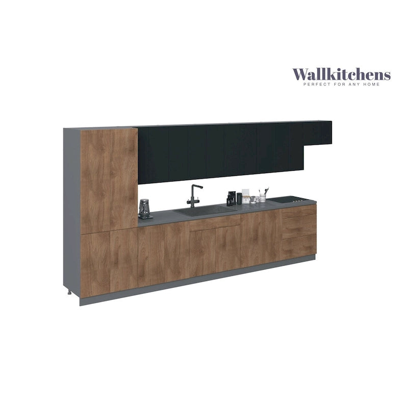 Collection Cuisine Impériale, base en teck naturel et noir, largeur 4,57 m (15 pi) - 174 x 24 po