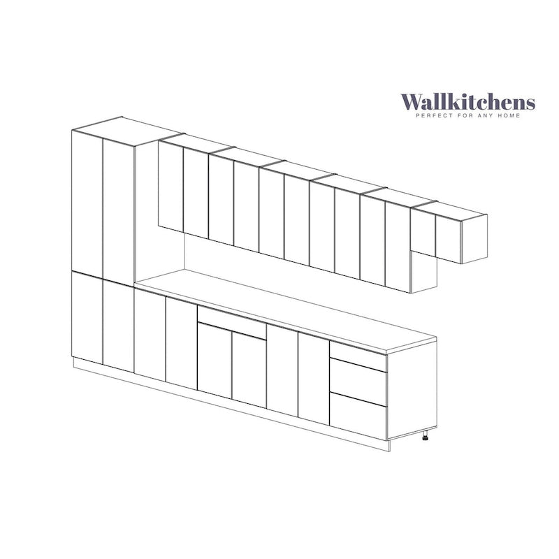 Collection Cuisine Impériale, base en teck naturel et noir, largeur 4,57 m (15 pi) - 174 x 24 po