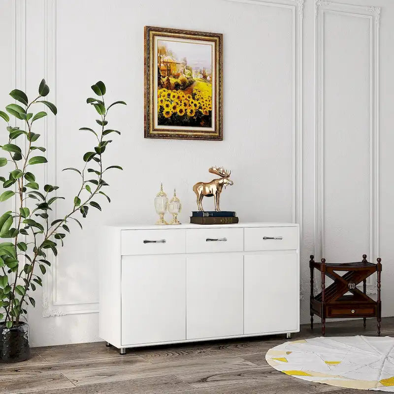 Table d'appoint à trois portes pour salle à manger, salon ou cuisine