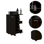 Chariot de bar Bartlet à 2 étagères et 6 bouteilles avec séparation, couleur wengé noir, pour la cuisine, les réceptions et le salon