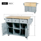 Desserte de cuisine en bois d'hévéa avec plateau rabattable, porte, étagère de rangement intérieure et 3 tiroirs