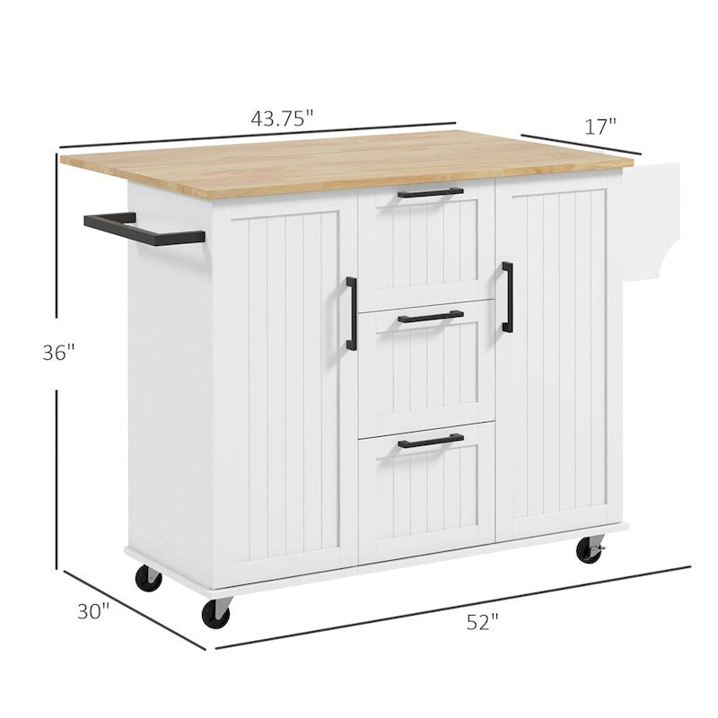 Îlot de cuisine avec abattant, chariot de cuisine roulant sur roulettes avec tiroirs