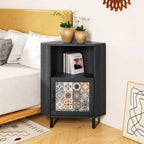 Meuble d'angle Mixoy avec rangement, meuble moderne autoportant, buffet avec piètement en métal